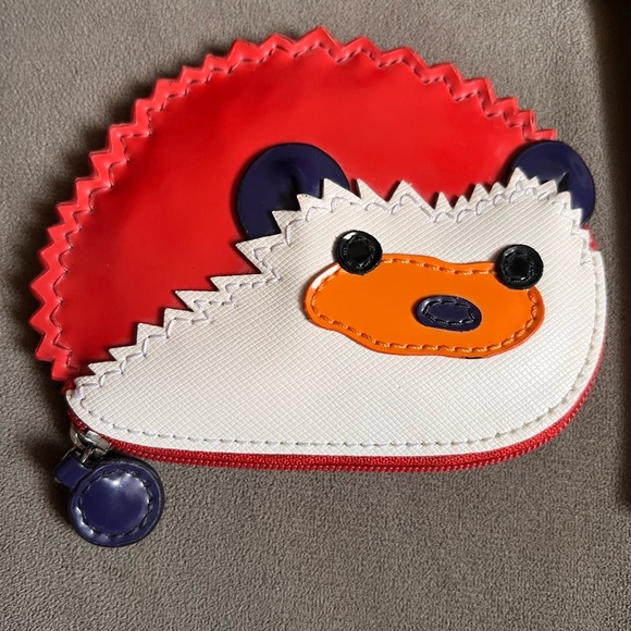 Coach Accessories - Vintage Rare Coach Hedgehog Coin Purse - Red, White, and Orange